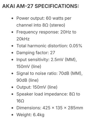 Amplificador AKAI AM-27 Stereo Integrado HIFI
