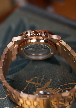 Seiko Mod Nautilus Oro Rosa Open Heart 41mm
