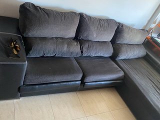 Sofá modular gris y negro
