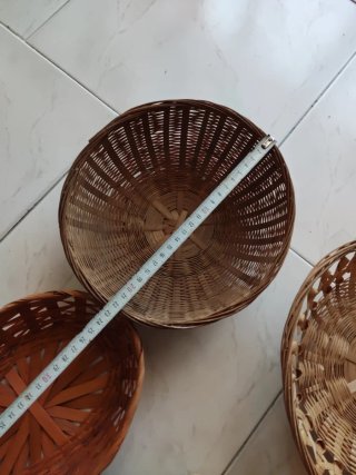 Lote 4 cestas mimbre y bambú