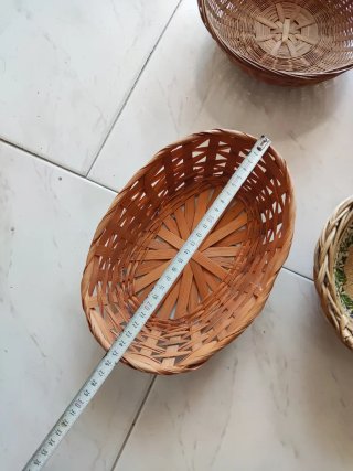 Lote 4 cestas mimbre y bambú