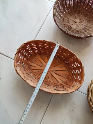 Lote 4 cestas mimbre y bambú