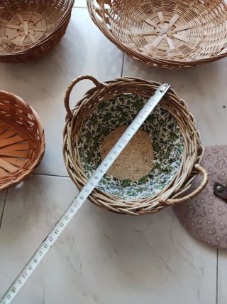 Lote 4 cestas mimbre y bambú