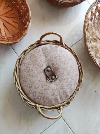 Lote 4 cestas mimbre y bambú