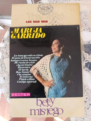 Lote de trece discos de vinilo antiguos