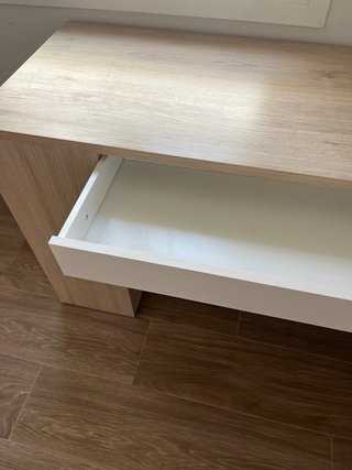 Escritorio madera con cajón y 2 estanterías