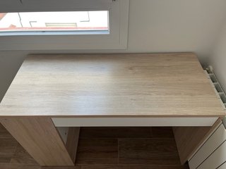 Escritorio madera con cajón y 2 estanterías