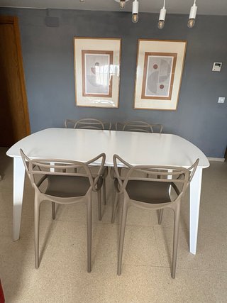Mesa comedor blanca 150x90