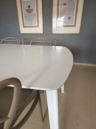 Mesa comedor blanca 150x90