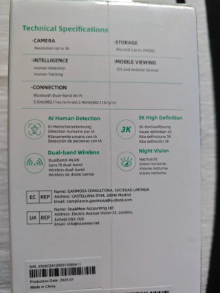 Alaga Telecamera Sicurezza WiFi 3K