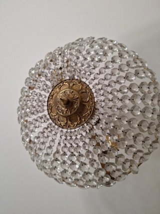 Lámpara de techo vintage cristal y metal