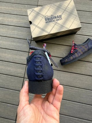Clarks Wallabee Nicolas Daley Azul Marrón