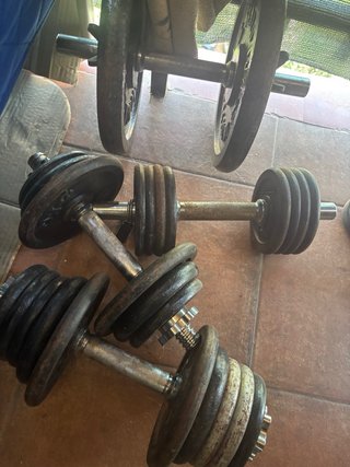 Mancuernas de hierro fundido 56 k Pesas 20 k