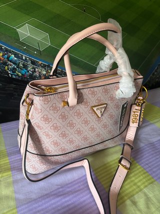 Bolso Guess Rosa y Dorado Original