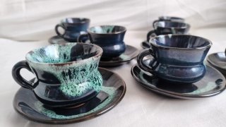 Juego de café espresso de cerámica esmaltada