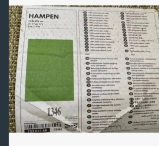 Alfombra Ikea Verde Vollerslev, antiguo Hampen