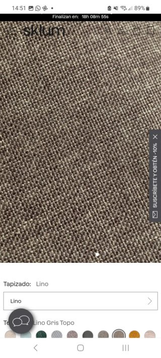 Sillas Sklum Tapizado Lino Gris