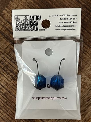 Pendientes artesanales azules facetados nuevos