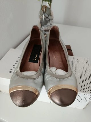 Zapatos planos mujer dorados y plateados