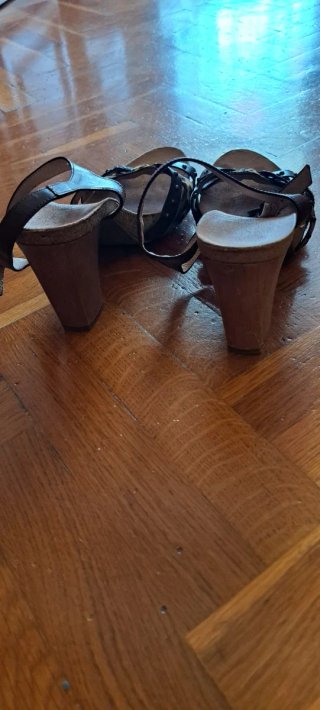 Sandalias tacón, marrones