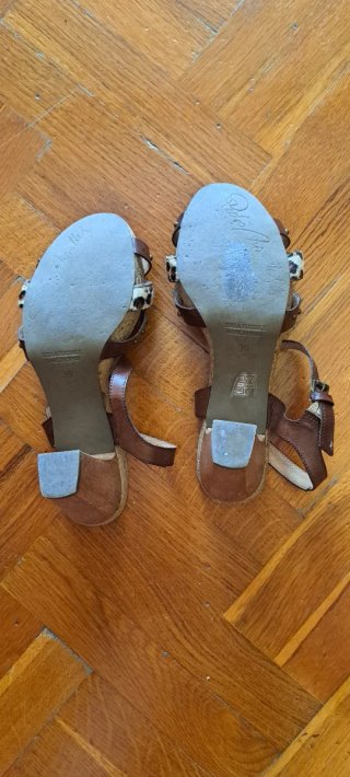 Sandalias tacón, marrones