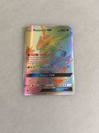 Carta Pokémon Rayquaza GX Rainbow Rare 177/168