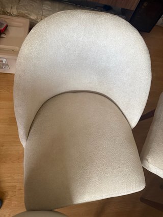 Juego de 5 Sillas de Comedor Beige , tela buclette