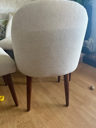 Juego de 5 Sillas de Comedor Beige , tela buclette