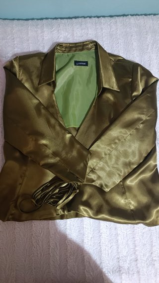 Chaqueta cruzada fiesta verde ocre