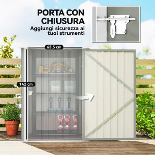 Casetta da Giardino Porta Attrezzi in Acciaio Galv