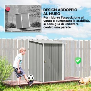 Casetta da Giardino Porta Attrezzi in Acciaio Galv