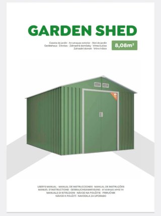 Caseta de jardín verde 8,08m²