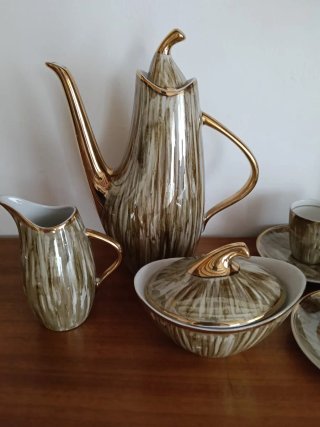 Juego café vintage porcelana MidCentury.