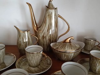 Juego café vintage porcelana MidCentury.