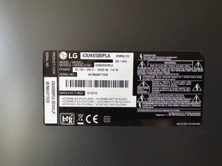 Televisor LG 43 pulgadas. Negro