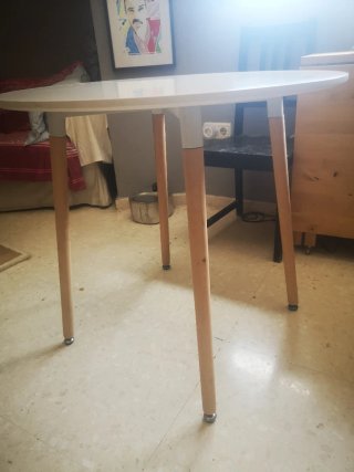 Regalo Mesa redonda 80ø madera blanca