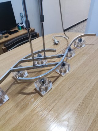 Lámpara Comedor Mantra Cuadrax Cromo 8 Luces LED