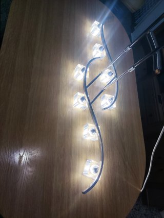 Lámpara Comedor Mantra Cuadrax Cromo 8 Luces LED