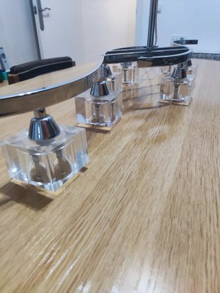 Lámpara Comedor Mantra Cuadrax Cromo 8 Luces LED