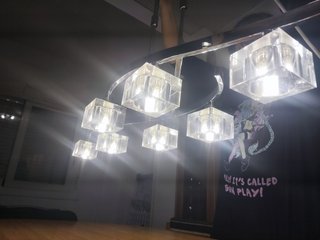Lámpara Comedor Mantra Cuadrax Cromo 8 Luces LED