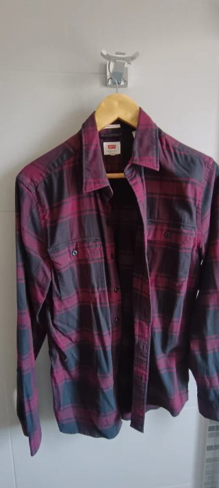 Camisa Levi's Talla M Cuadros Morado/Gris