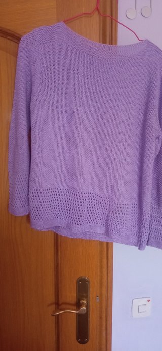 Jersey punto lila mujer