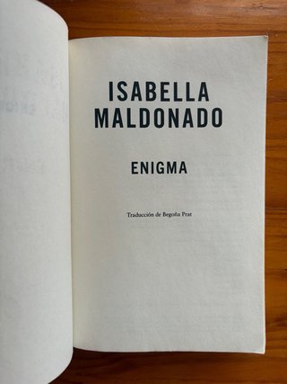 Libro thriller Enigma Isabella Maldonado