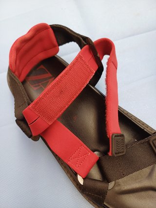 Sandalias Zara Deportivas Tiras Rojo Marrón T37