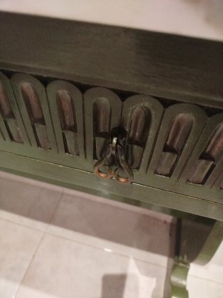 Mueble de entrada antiguo madera y mármol