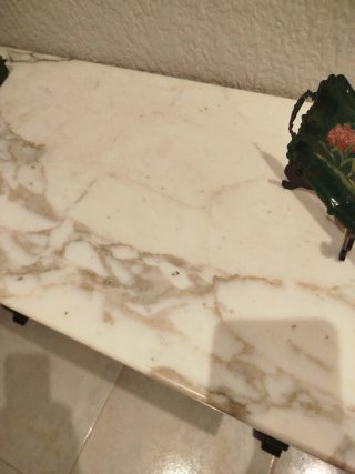 Mueble de entrada antiguo madera y mármol
