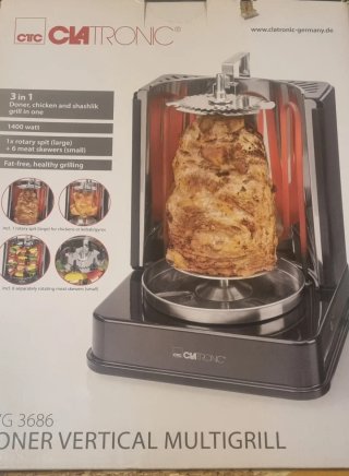 Clatronic DVG 3686 - Parrilla Vertical Nueva