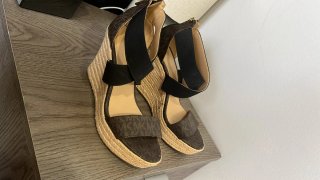 Sandalias Michael Kors Cuña Marrón y Negro