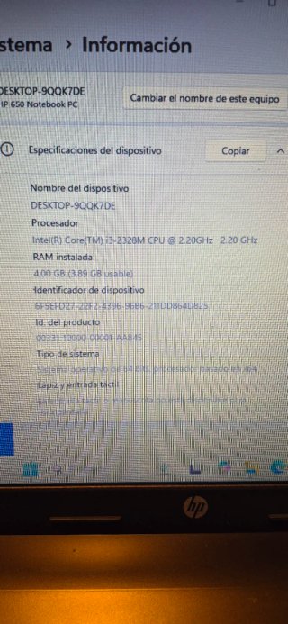 Portátil HP Core i3 Windows 11