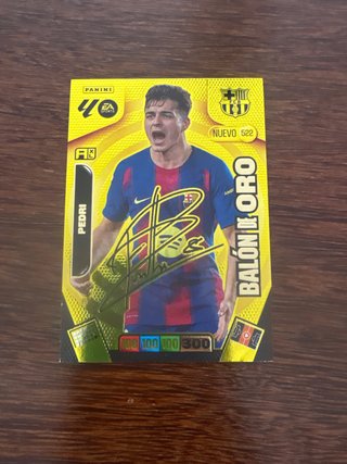 Pedri Balón de Oro Firmado Panini